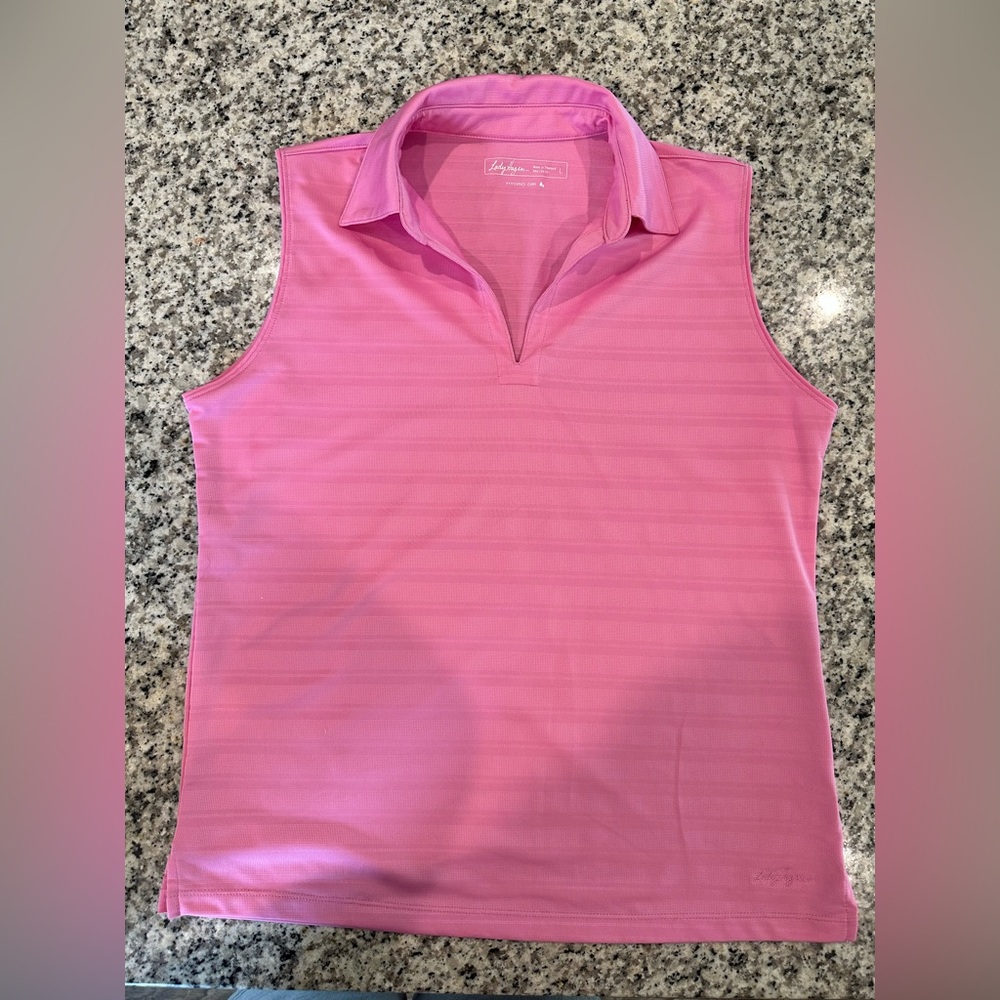 Lady Hagen Pink Fitted Polo Golf Shirt